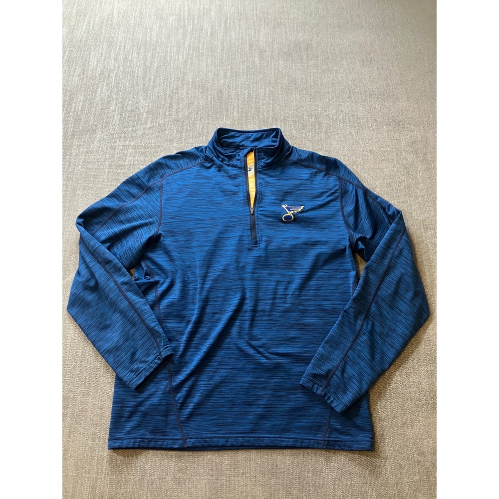 Levelwear St Louis Blues NHL Mens Medium Blue Space Dye Quarter‎ Zip Pullover